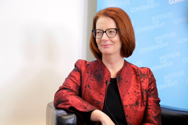 Camfed patron Julia Gillard addresses global challenges at the Institute for Government