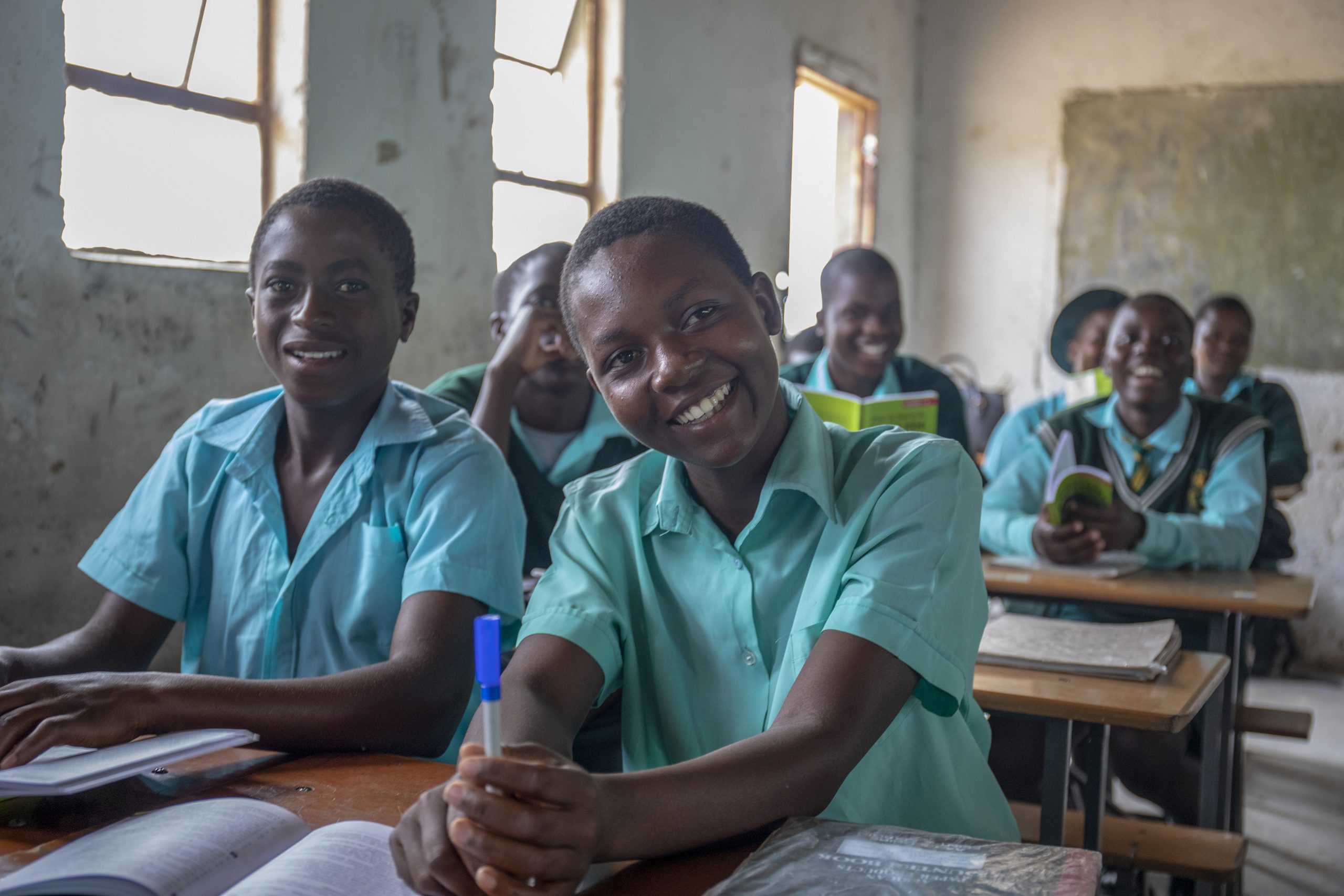 Students at a school in Chikomba District in Zimbabwe.