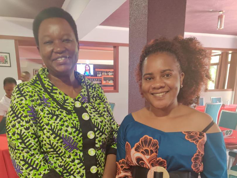 Professor Caroline Nombo from the Ministry of Education and Prisca Kilemile of the CAMFED Association