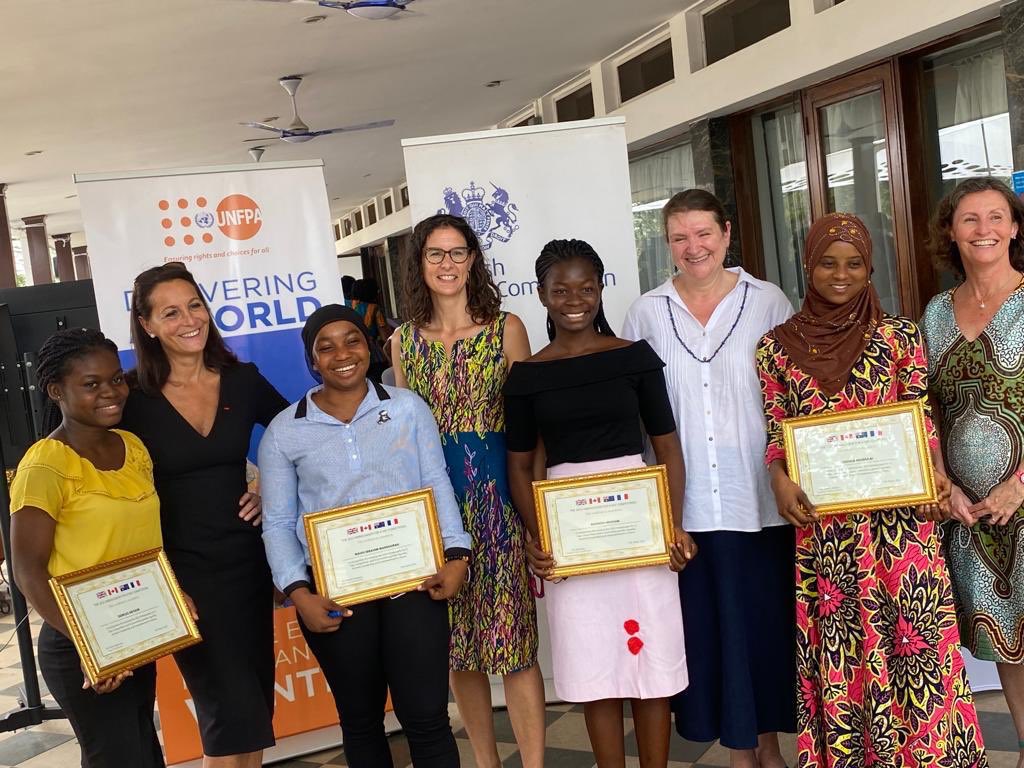 Four CAMFED Association members won the 'Ambassador for a Day' Competition, British High Commission Ghana