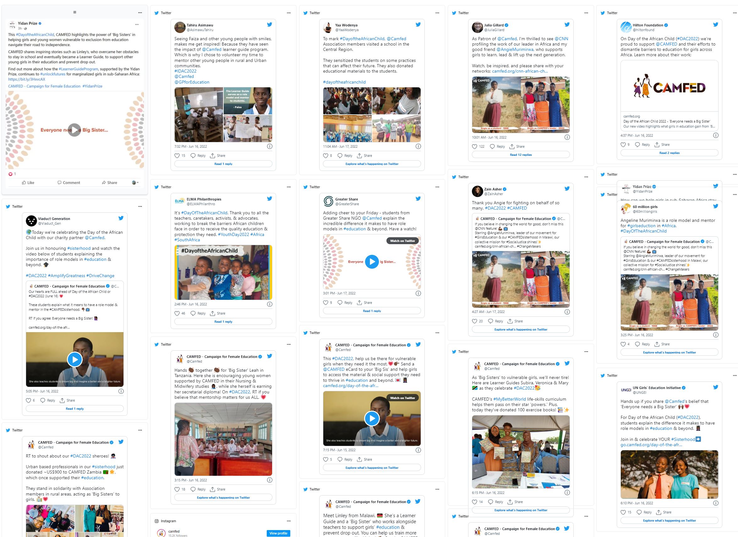 Social media posts on Day of the African Child 2022