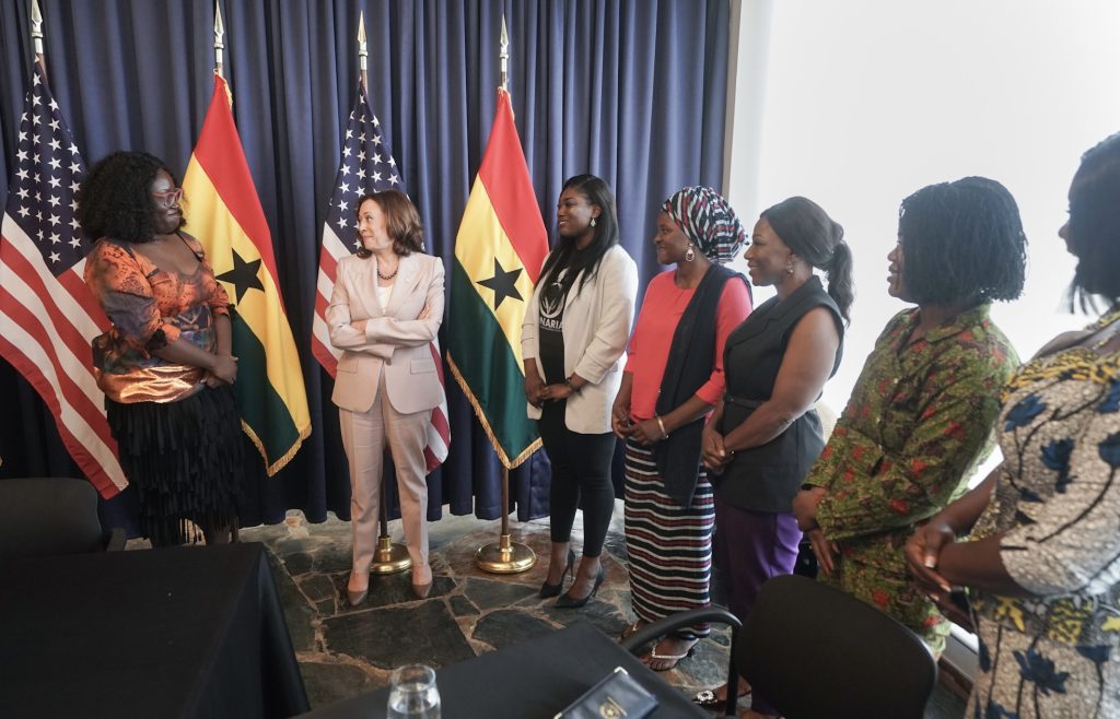 Kamala Harris, Vice President of the United States meets Ghanaian entrepreneurs including Priscilla Akoto-Bamfo and Ruka Yaro De-Liman