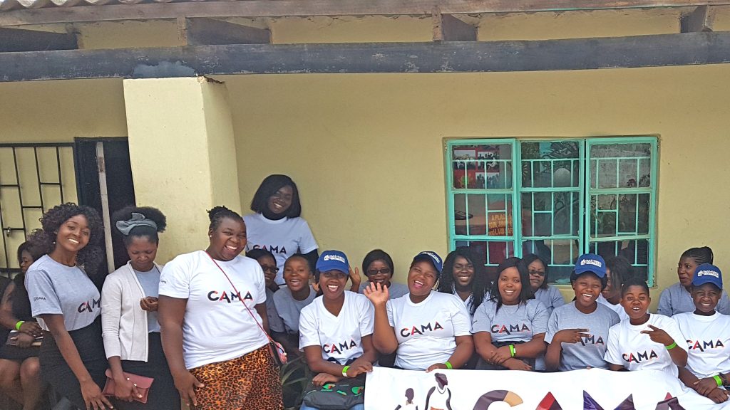 CAMFED Association members including Natasha Lwanda, Esnath Divasoni, and Rose Alexander at a leadership meeting in Lusaka, Zambia.